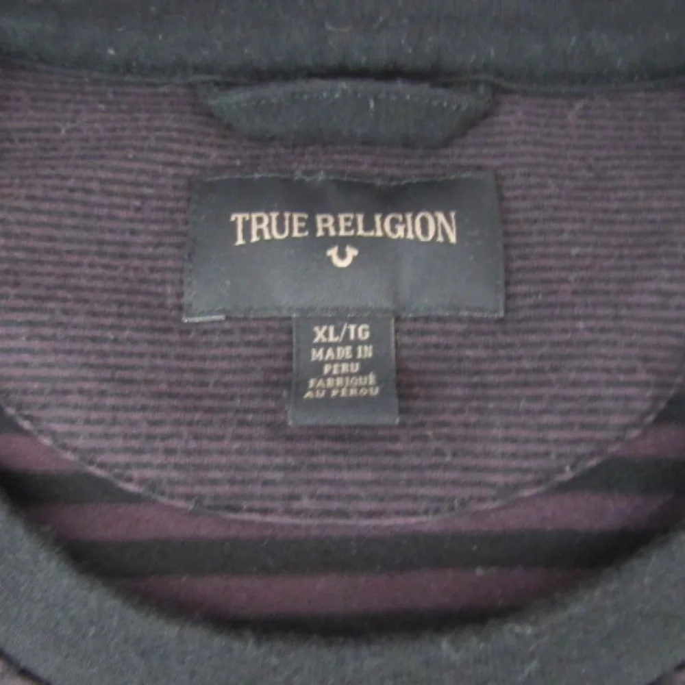 True Religion Monogram Burgundy Red Crew Neck Shirt‎